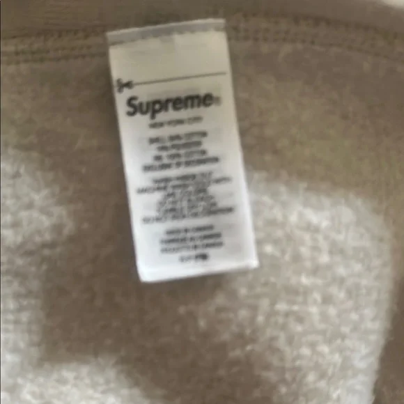 Supreme Beige Hoodie with Red Logo - Picture 6 of 11